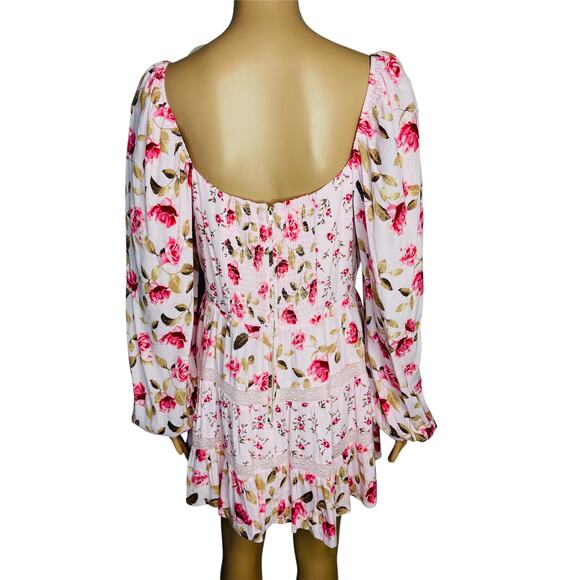Altar’d State Kate Floral Mini Dress size XL bustier corset bodice cottagecore - Picture 3 of 9